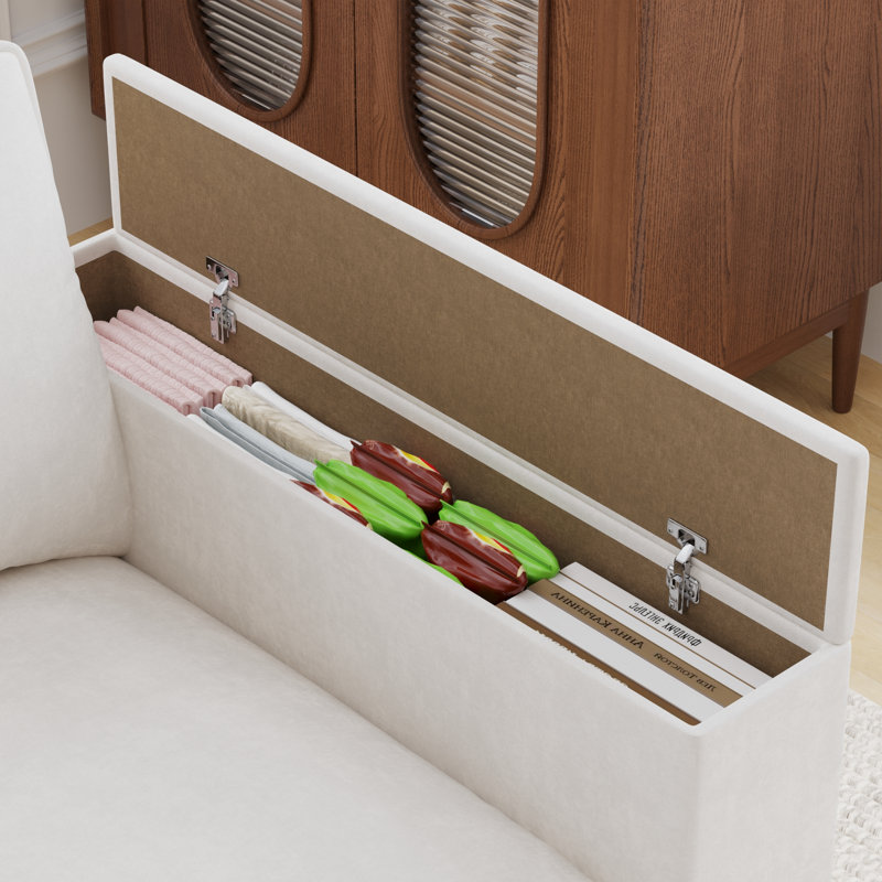 Canapé modulaire en forme de U de 137 po avec repose-pieds et accoudoirs de rangement, Polyester beige