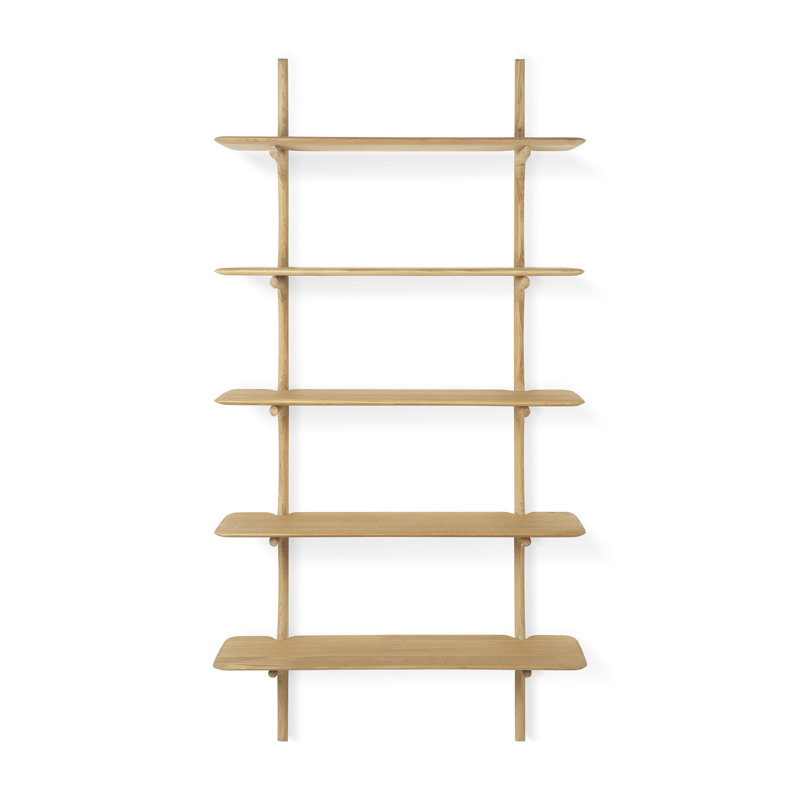 PI 6 Piece Tiered Shelf, Oak Wood