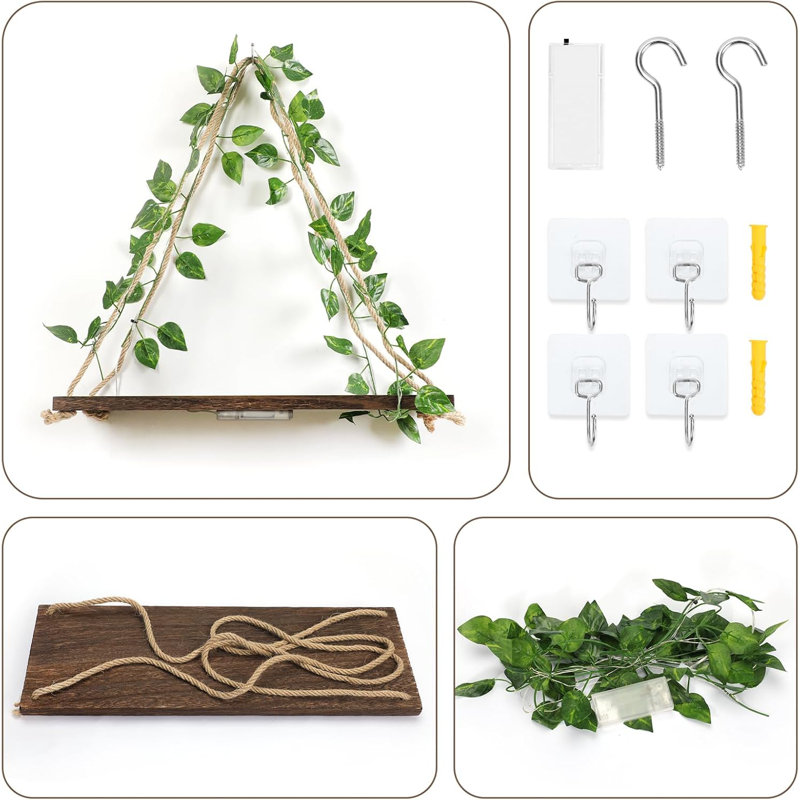 Tablettes murales flottantes sans perçage avec feuilles