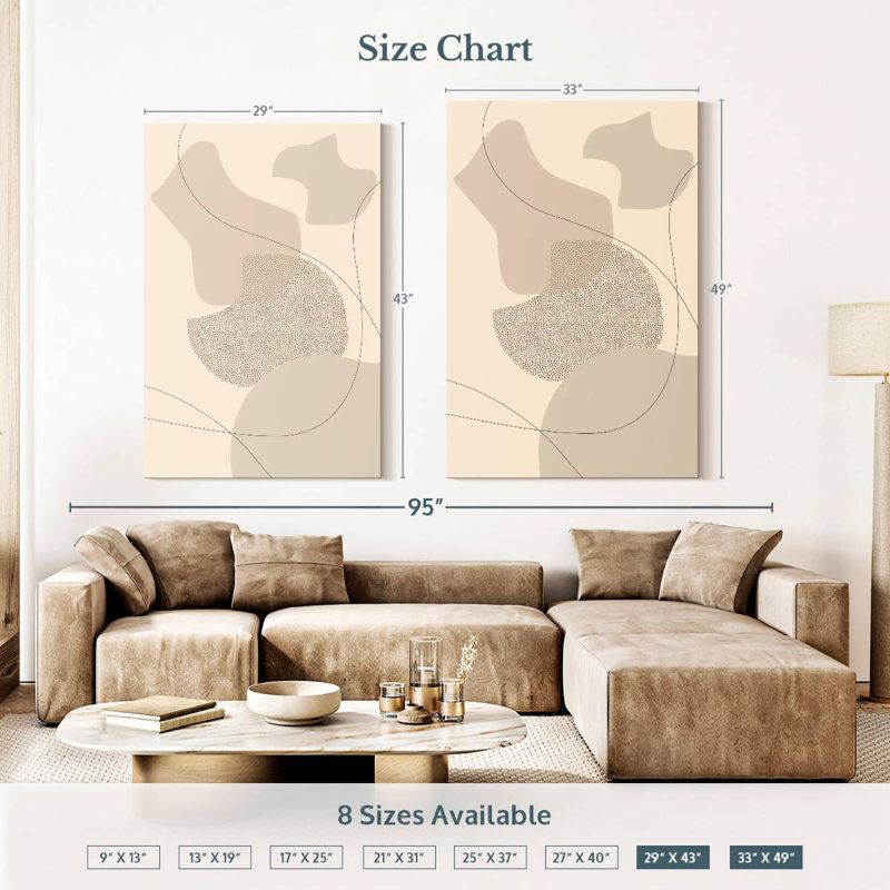 Avery Mid-Century brun abstrait II, H 30 po x l 20 po