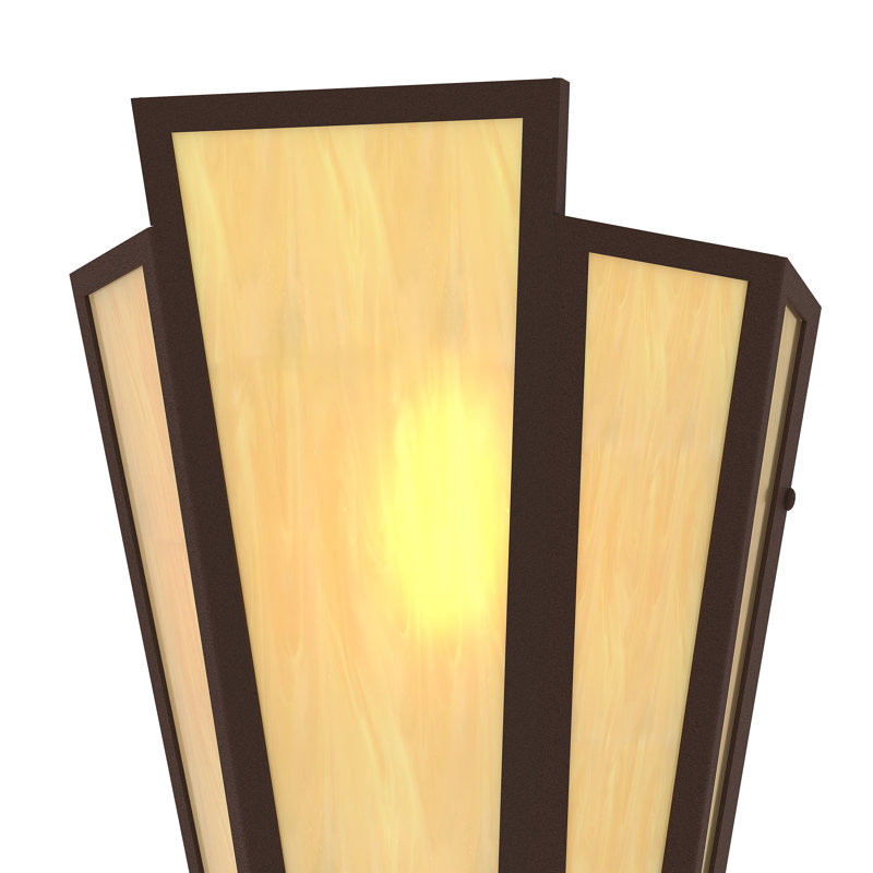 8.5" Wide Brum Wall Sconce, Idalight, Sepia Brown, Botticino