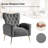 Consolata 37" H Velvet Wingback Chair with Button Tufting and Metal Legs-1272440850