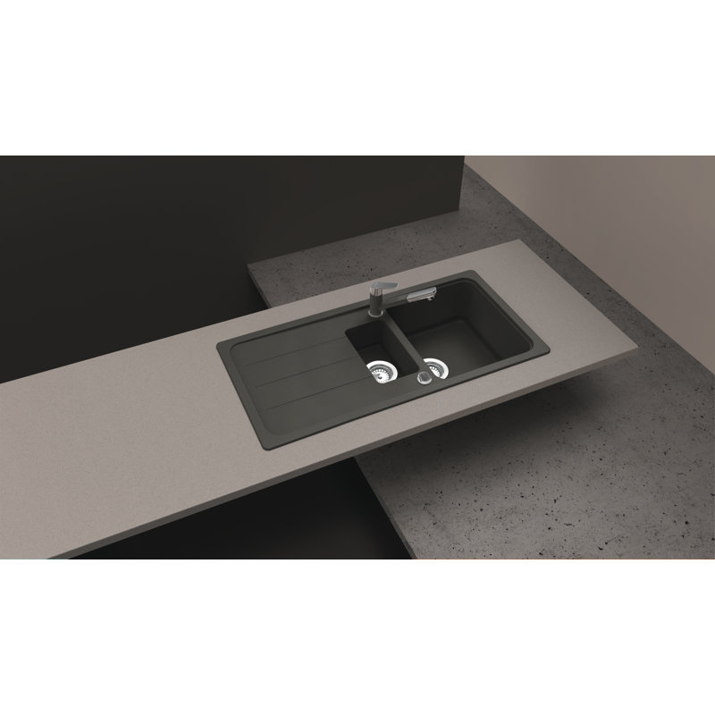 Schock 1.5 Bowl Inset Kitchen Sink, Asphalt