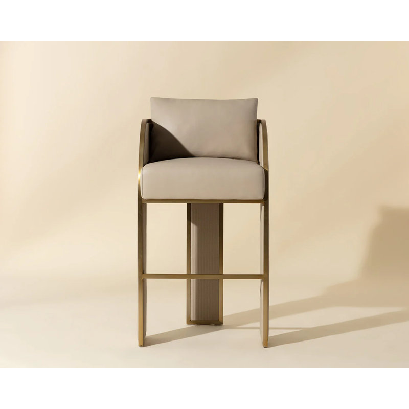 BAZ Upholstered Stool, Bar Stool (30” Seat Height), Beige