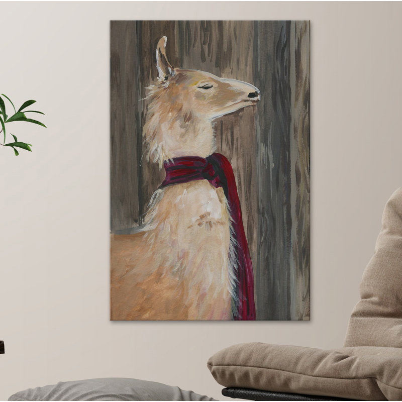 Lama en service - reproduction sur toile, H 60 po x l 40 po