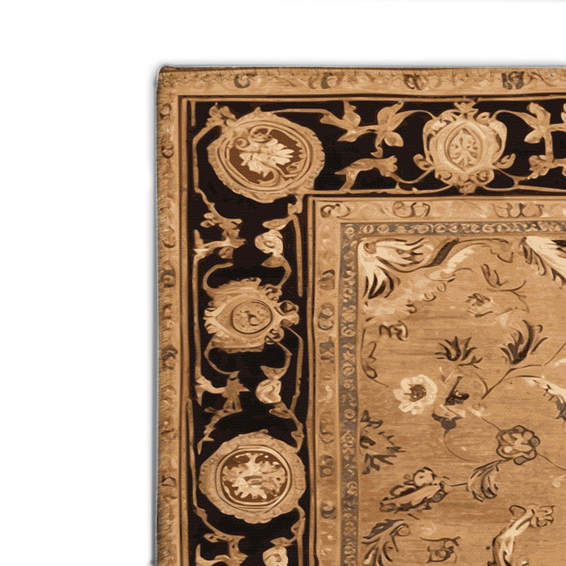 French Brown Indoor and Outdoor Area Rug, Rectangle 2' x 3'