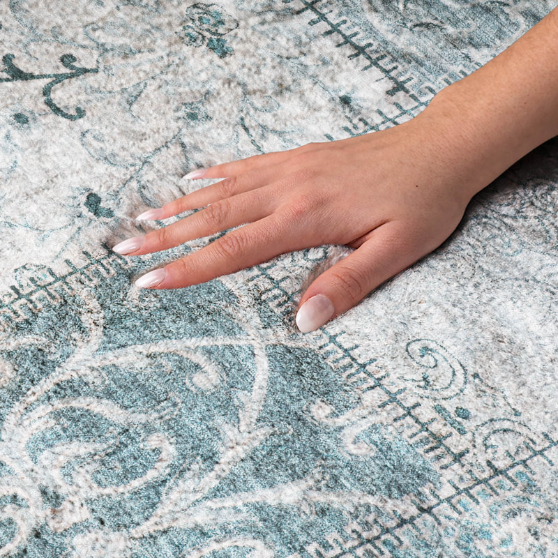 Premium Machine Washable Dream Shag ADS566 Panel Rug, Teal, 10' x 14'