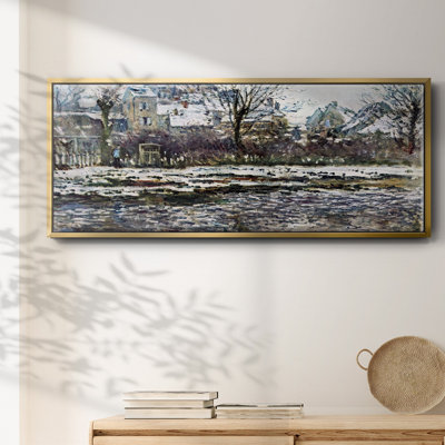 «Snow in Vetheuil» par Monet, toile encadrée