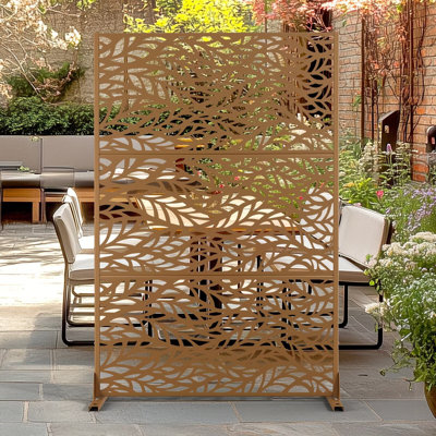 Écran d'intimité en métal H 72 po x l 47 po, écrans d'intimité pour l'extérieur - paravent décoratif avec support, panneaux d'intimité pour balcon et patio