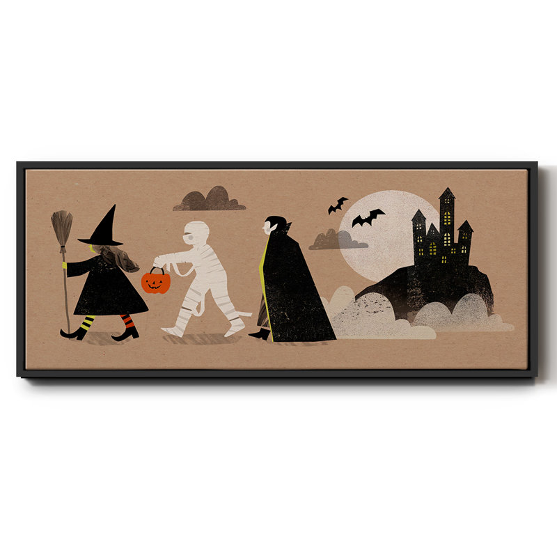 Graphic Halloween Collection D- Framed Canvas
