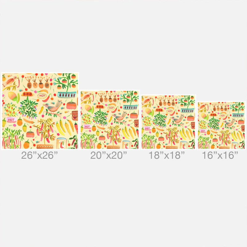 Coussin décoratif Salsa Picante, 16 po x 16 po