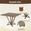 5 pièces, ensemble de table de comptoir carré, table de comptoir carrée en bois massif de style rustique moderne, aspect vieilli