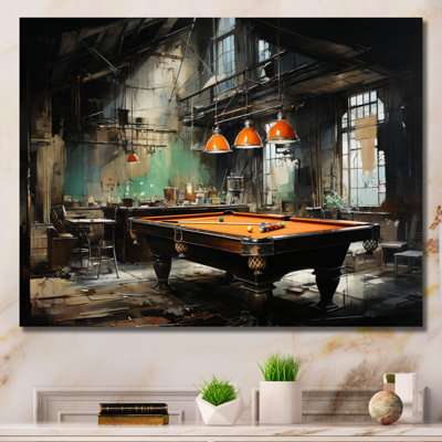 Billard Industrial Game III - Billiards Canvas Wall Art