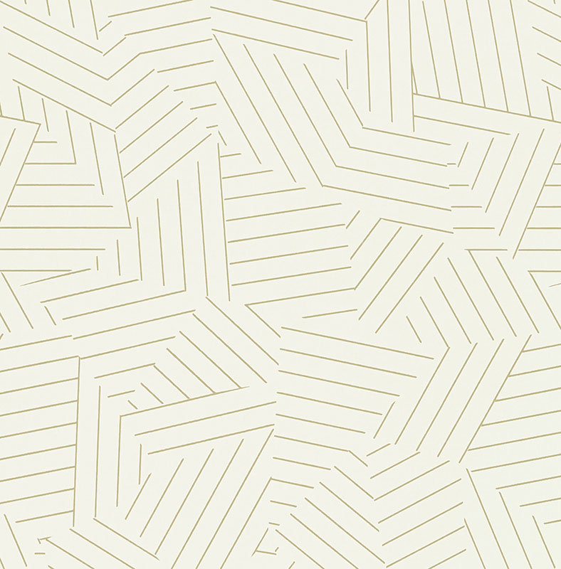 Schumacher x Miles Redd Deconstructed Stripe Wallpaper, Greige
