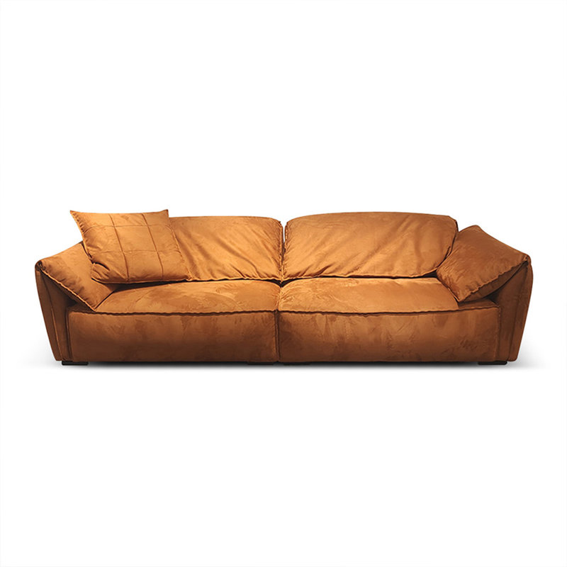 Coussin modulaire orange en polyester, Orange, 4, H 32,68 po x l 110,24 po x P 45,28 po