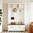 4-in-1 Hall Tree with 6 Golden Hooks, Wood Grain Bench with Multiple Storage Space-1736894475