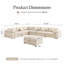 Canapé modulaire en chenille 7 pièces avec assise profonde et repose-pieds amovible 7 pièces-582841749