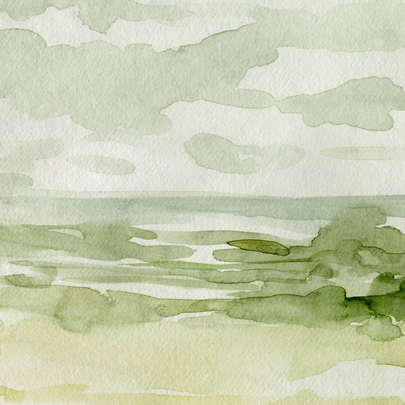«Northern Coast II» par Emma Caroline - peinture sur toile tendue, H 20 po x l 20 po
