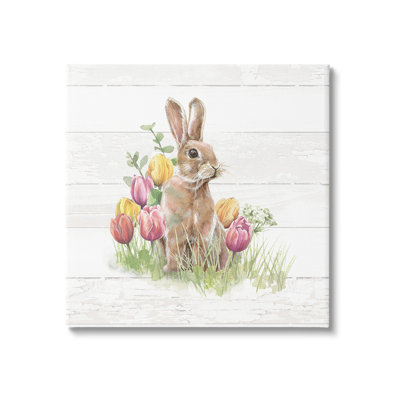 «Bunny & Spring Tulips», art mural par Courtney Morgenstern