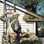 House Painter And Bird's Nest by Stevan Dohanos - Wrapped Canvas Print-1320871459
