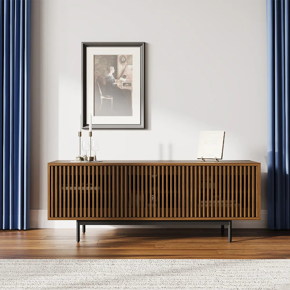 Daila Media Console, 21.26" H x 59" W x 18.89" D, Walnut