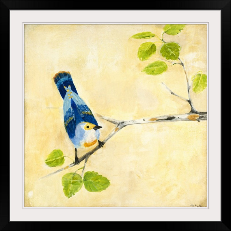 « oiseau song ii » par jill martin, reproduction d’art, H 35 po x l 35 po x P 1,5 po, Toile
