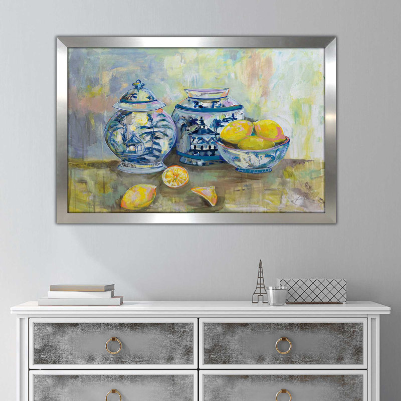 Lemon Life - reproduction d'art, Encadrement argenté, H 33,5 po x l 49,5 po x P 1 po