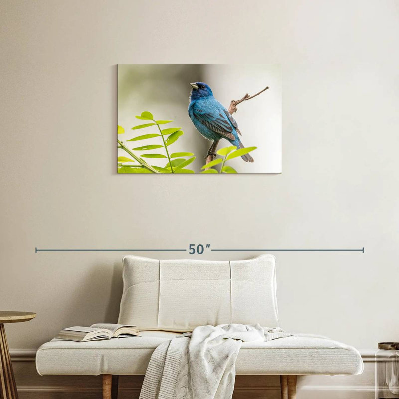 Brampt Indigo Bunting Bird, 20" H x 30" W