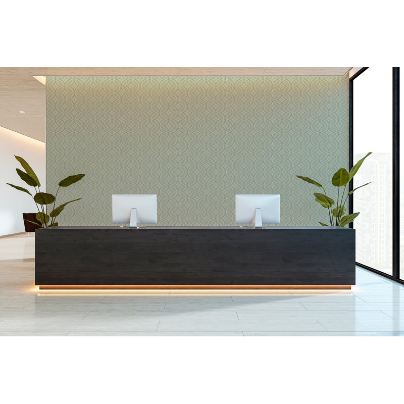 Glint Point - Wallpaper, Sage, Faux Grasscloth