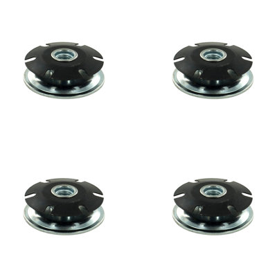 Outwater Industries Metal Threaded Single Star Type Leveler Inserts For 1-3/4 Inch Round Tubing, Heat Treated Steel And Zinc Plated Base, Fits Round 16-18 Gauge Tube, Thread: 3/8-16, 4 Pack