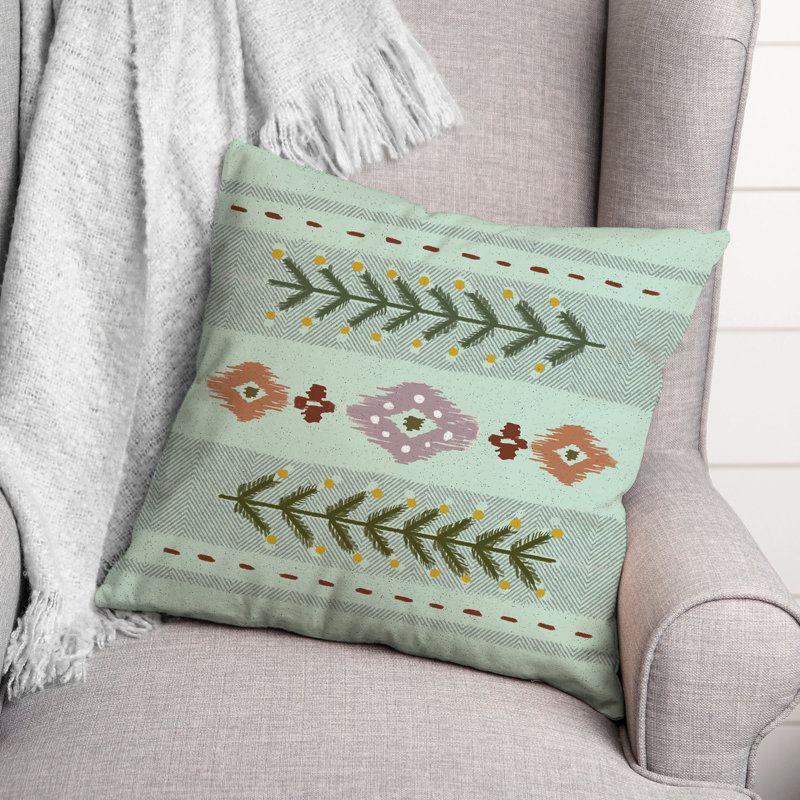Housse et insert de coussin extérieur à motif 7, 18 po x 18 po, Bleu sarcelle