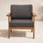 Chaise de patio avec coussin en eucalyptus Lanie-36724494