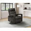 Fauteuil inclinable, cuir brun foncé et similicuir-1990518207