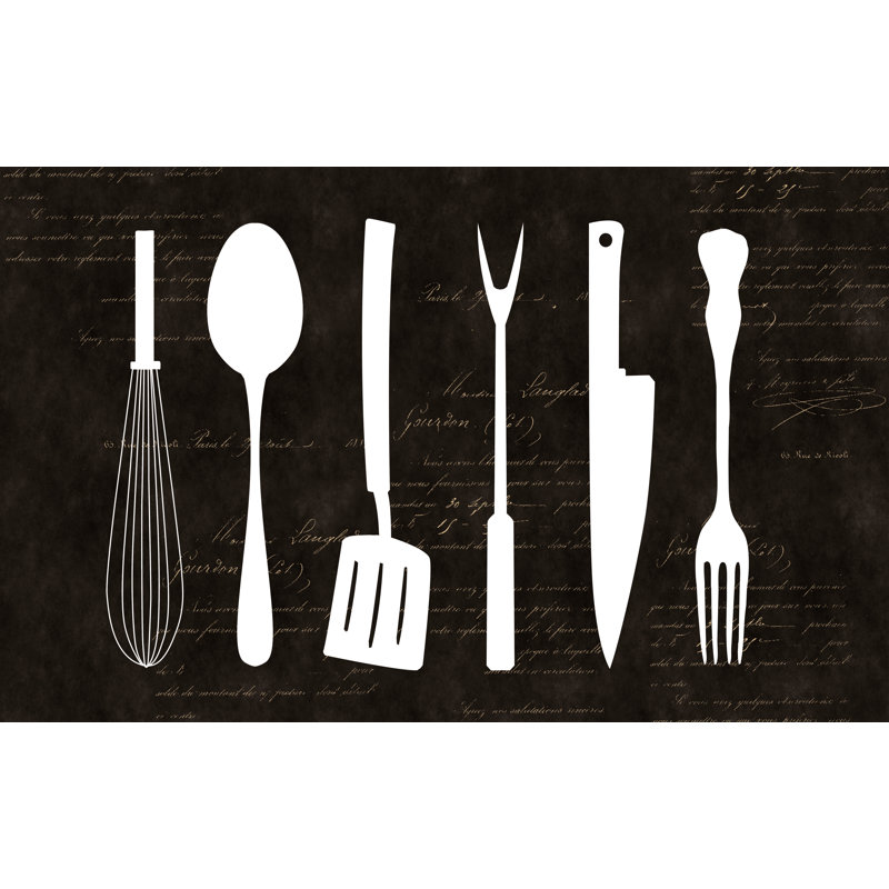 Kitchen Utensils - Painting Print, Black Floater Framed, 81 cm H x 122 cm W