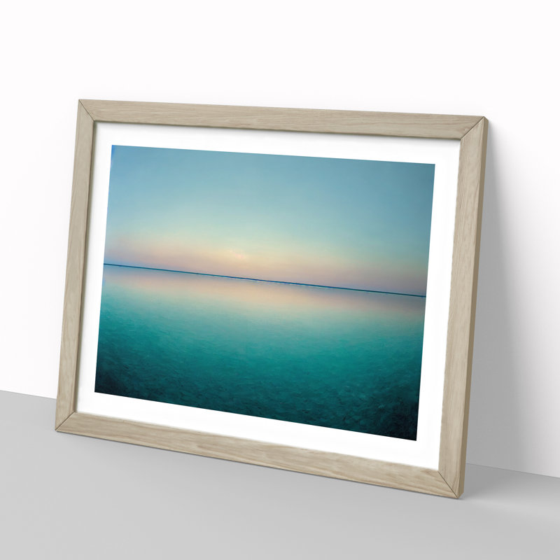 Serene Lake - Framed Print, 46cm H x 64cm W x 2cm D, Oak