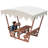 Outdoor Waterproof Solid Wood Picnic Table And Bench Set With Removable Canopy - Suitable For All-Weather Patios, Gardens, Decks, Parks, Beaches