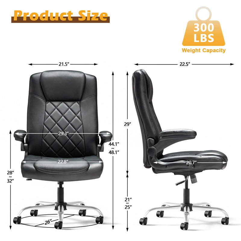 Fauteuil de direction avec accoudoirs relevables, Noir