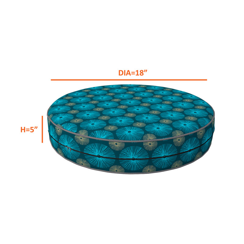 Decorative Indoor Outdoor Waterproof Round Cushion Cover, Patio UV Resistant Seat Cushion Cover, 12.7cm H x 45.7cm W