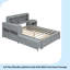 Lit plateforme double en bois avec espace de rangement multifonctionnel, table de chevet, 2 tiroirs, ports USB et bureau-1435904088