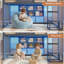 Lit mezzanine simple simple avec 9 tiroirs de rangement, bibliothèque et lumières DEL, lit mezzanine simple en métal en forme de maison avec marchepied et garde-corps, lit mezzanine pour enfants avec espace de jeu sous le lit-22244303
