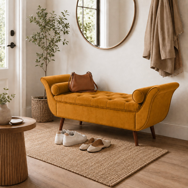Banc de rangement Villance, Brun