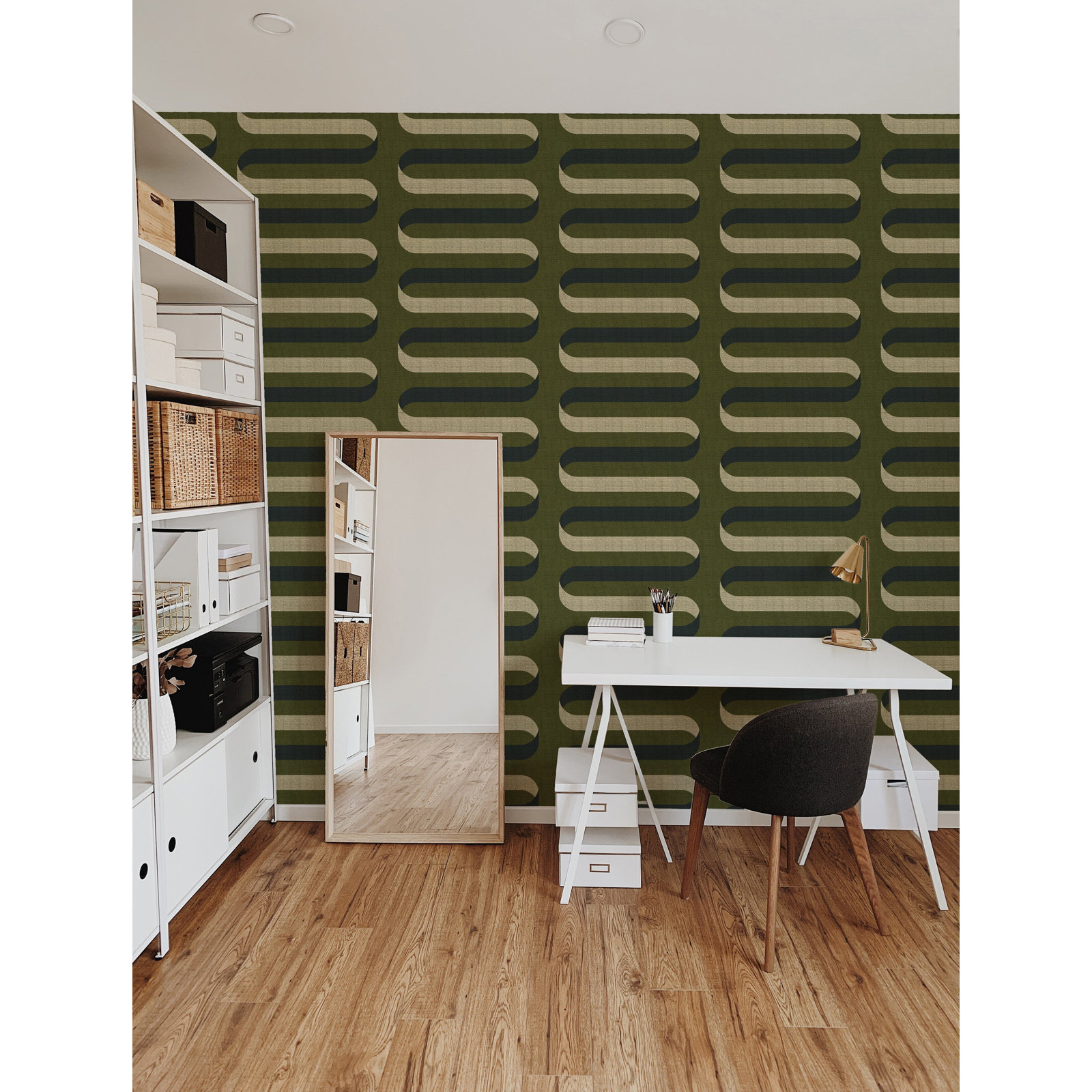 Folding Ribbon Self-Adhesive Roll, Olive, Self-adhesive, Vinyl