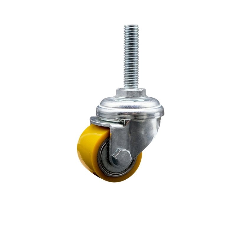 Low Profile Polyurethane 35mm Wheel 10mm Threaded Stem Caster Service Caster