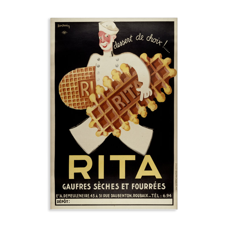 Art antique sur toile, affiche de dessert antique par Marcus Jules, H 30 po x l 20 po