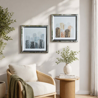 Ensemble de 2 art mural encadré en cristal 23,6 x 23,6 po Kaiden