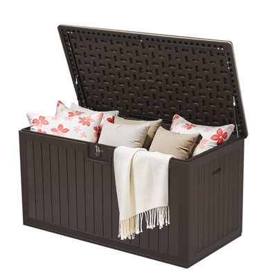 Boîte de rangement extérieure à double paroi en résine Edrosie Inc