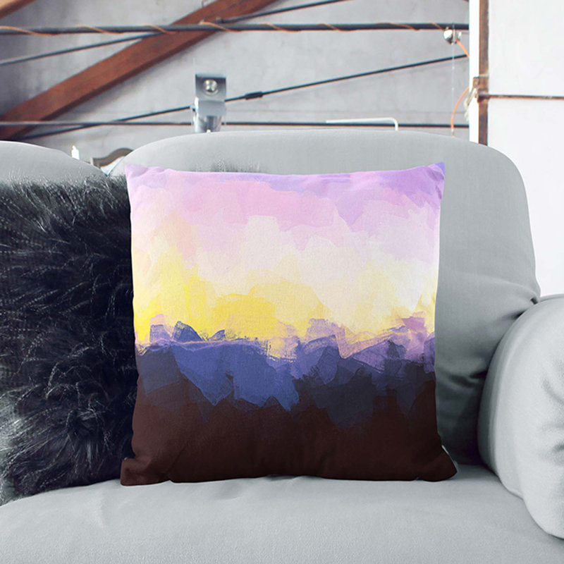 Sunrise over the World Cushion with Filling, 55cm H x 55cm W x 20cm D, Stone