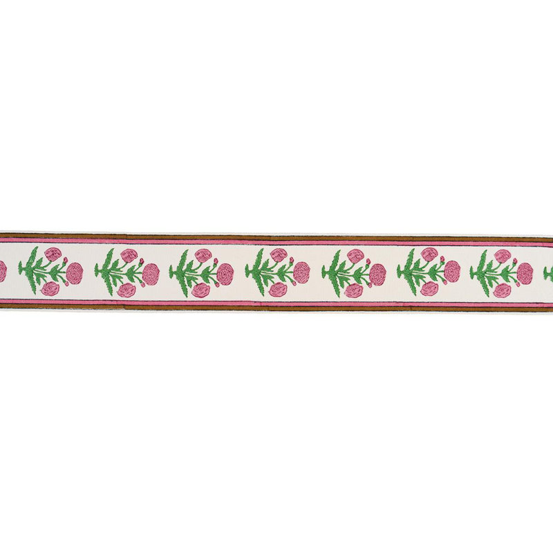 Schumacher X Molly Mahon Poppy Hand Block Trim, Pink