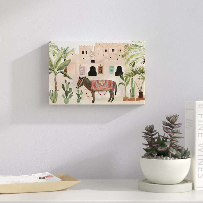 Meet Me In Marrakech A by Victoria Borges - Painting on Canvas, 20cm H x 30cm W, Wrapped Canvas