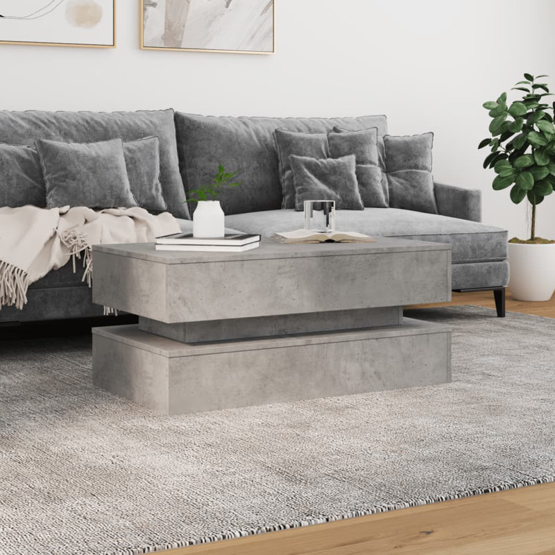 Calixtro Enclosed Coffee Table, Concrete Grey